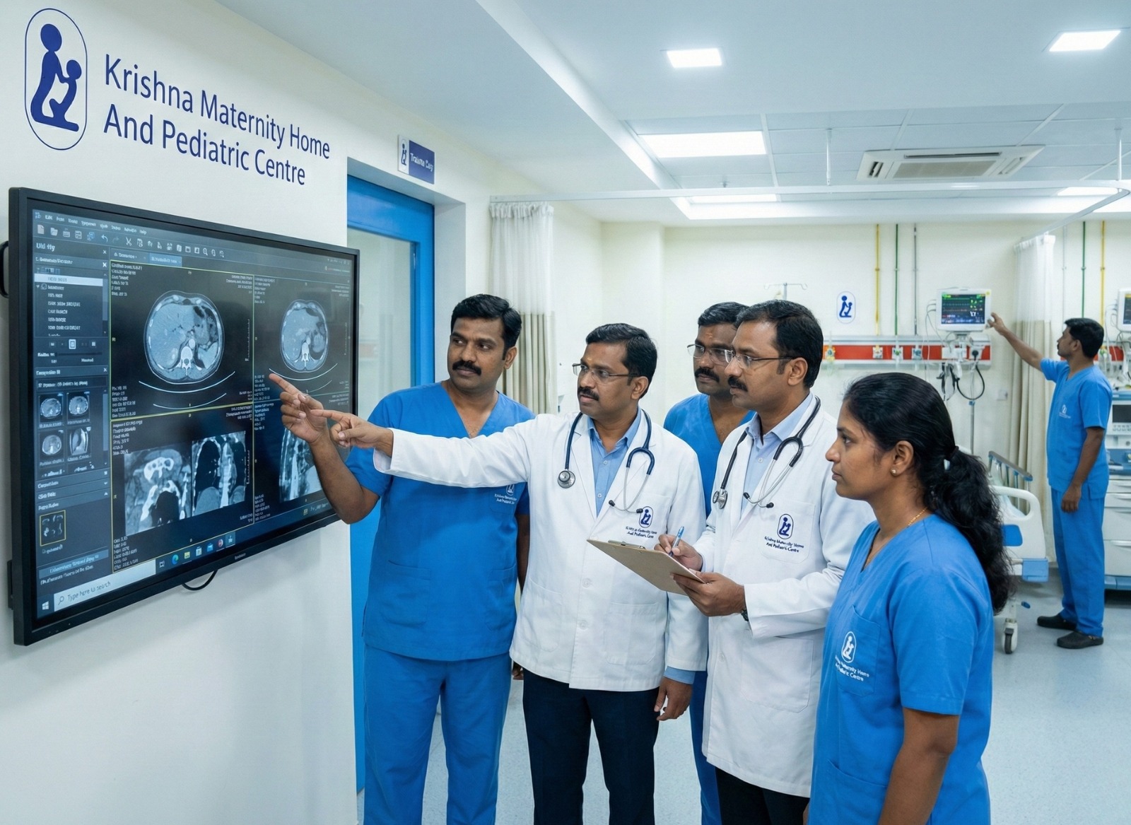 Emergency physician communicating with a patient at Krishna Hospital, Tirunelveli