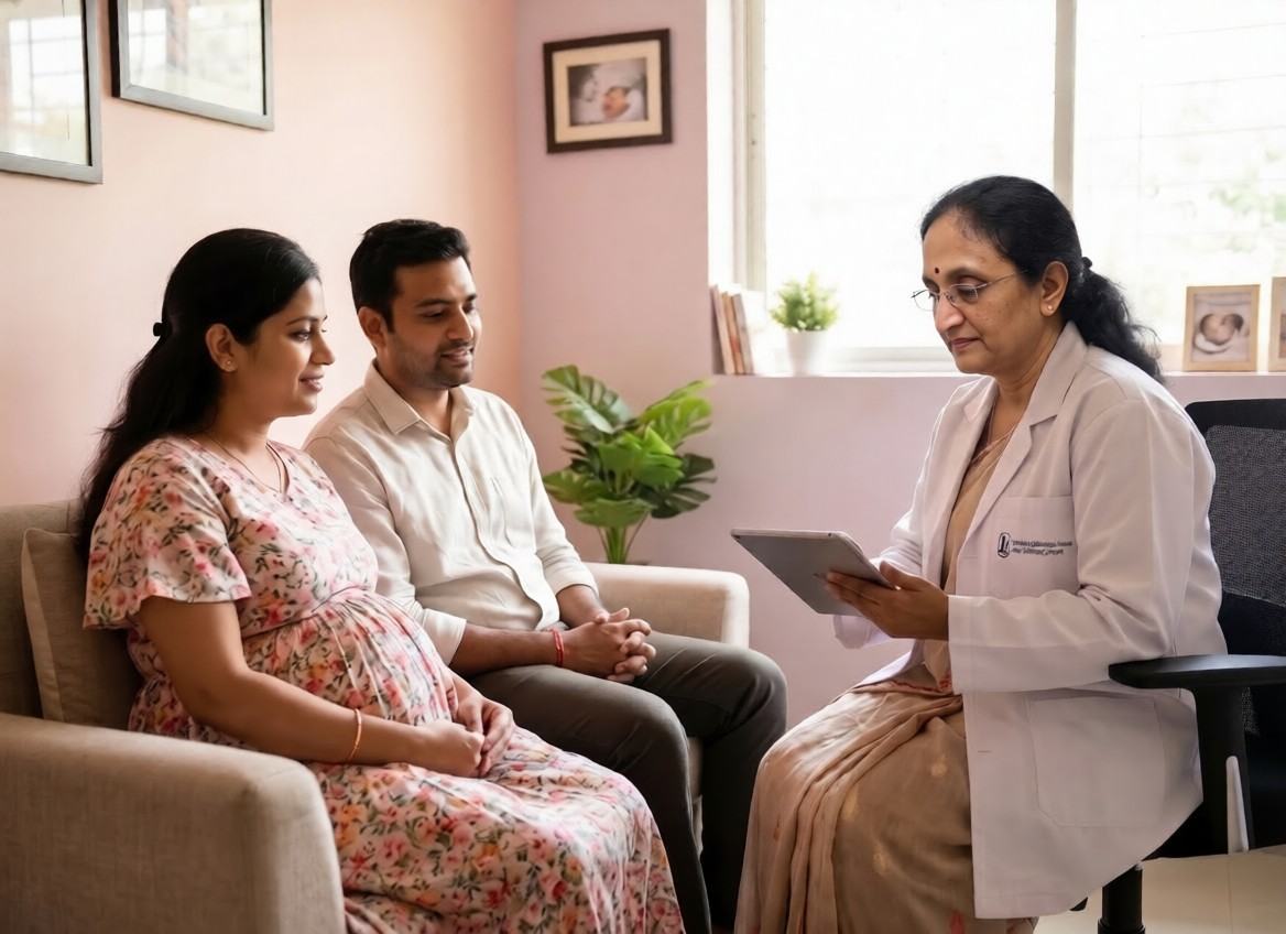 Advanced fetal ultrasound monitoring equipment at Krishna Hospital, Tirunelveli