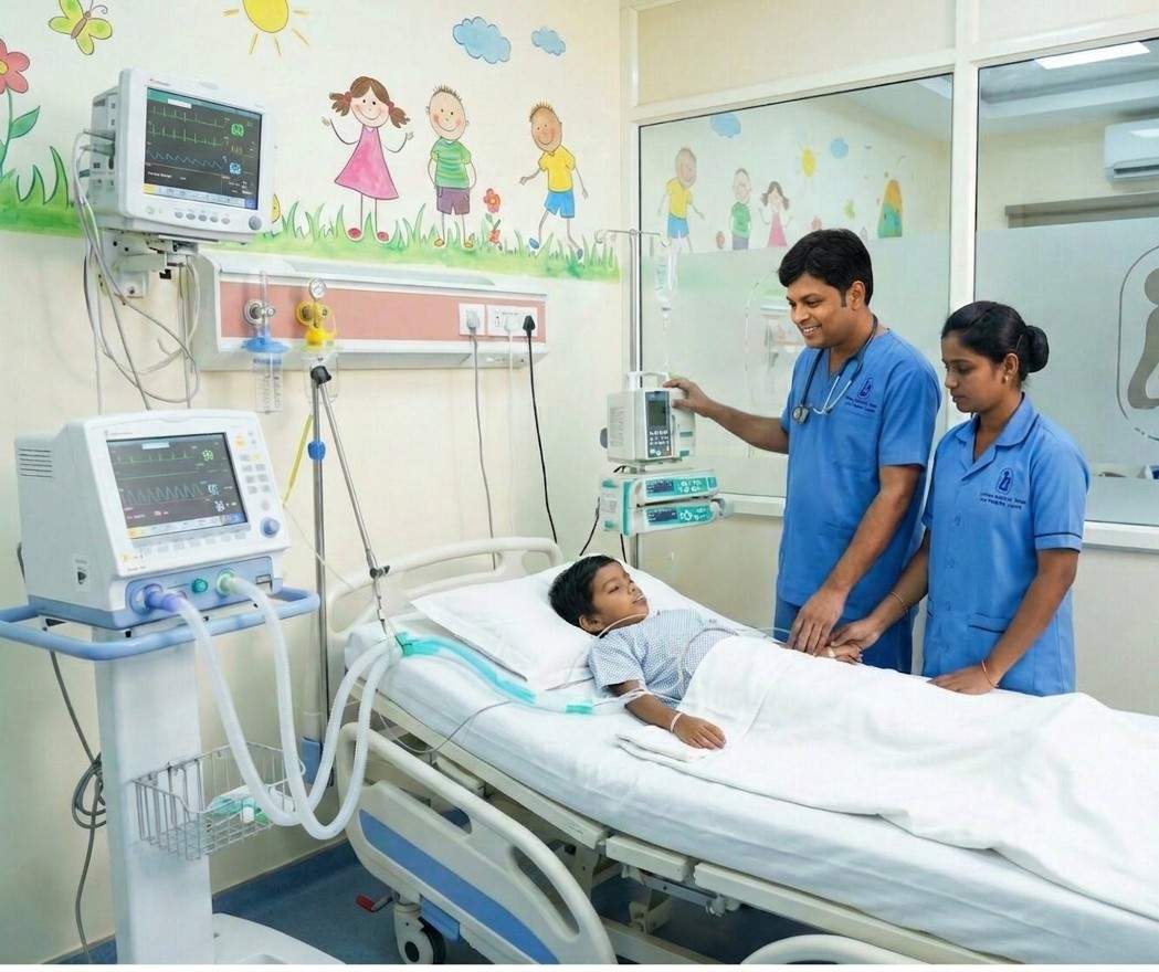 Neonatal, adult and child intensive care unit at Krishna Hospital, Tirunelveli